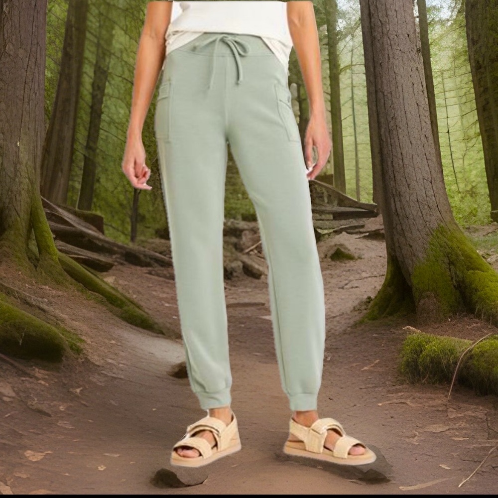 Heather Grey Relaxed Fit Super Soft Cargo Joggers High Rise Slim Leg Pockets